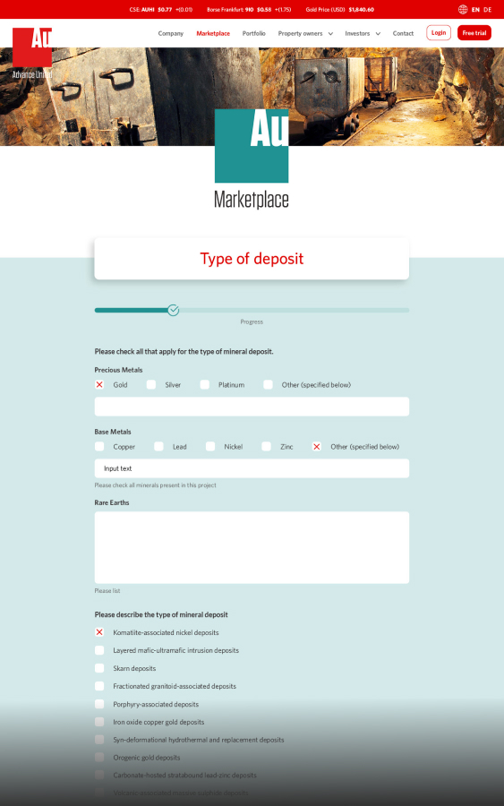 Advance United - Web App designed by Filip Jansky