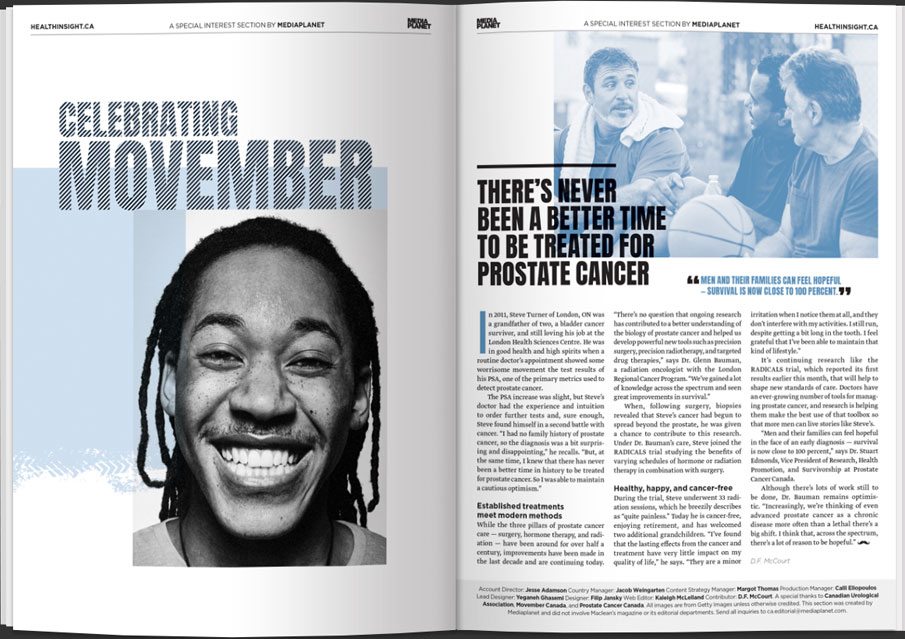 Movember's Postate Cancer awareness editorial campaign design by Filip Jansky