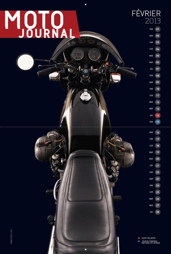 Moto Journal Magazine calendar February 2013 design by Filip Jansky