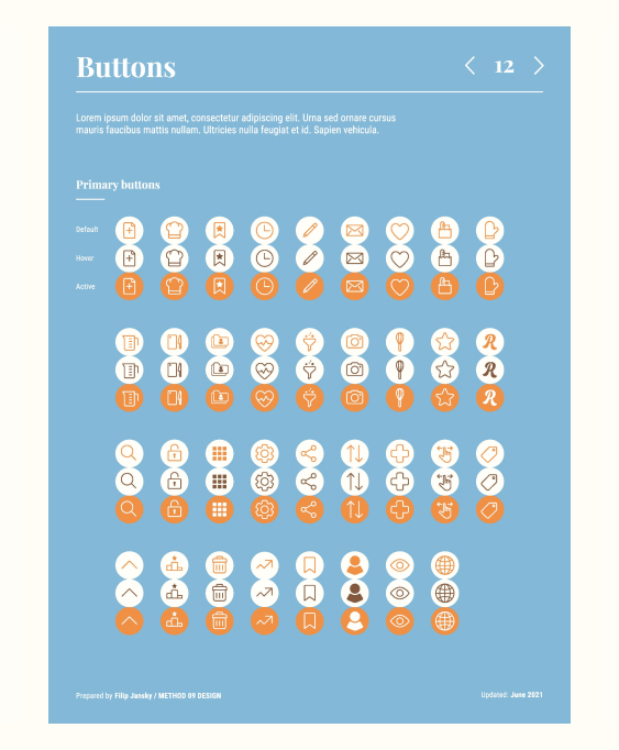Recipeland - UI styleguide designed by Filip Jansky