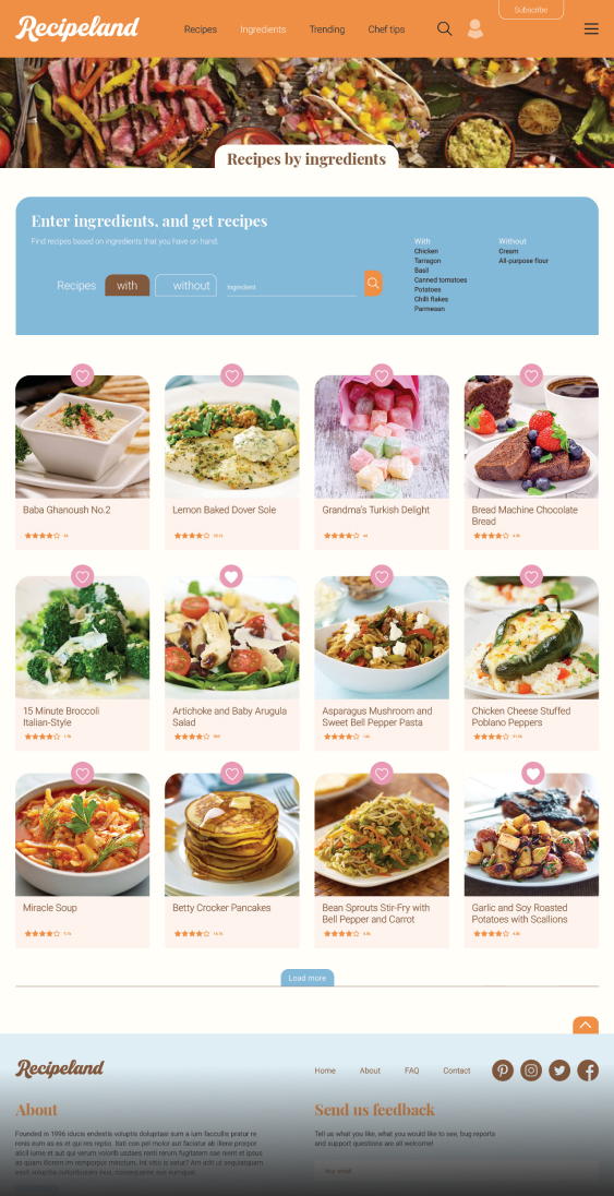 Recipeland - Website designed by Filip Jansky