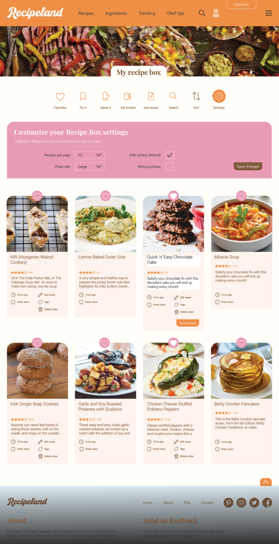 Recipeland - Website designed by Filip Jansky