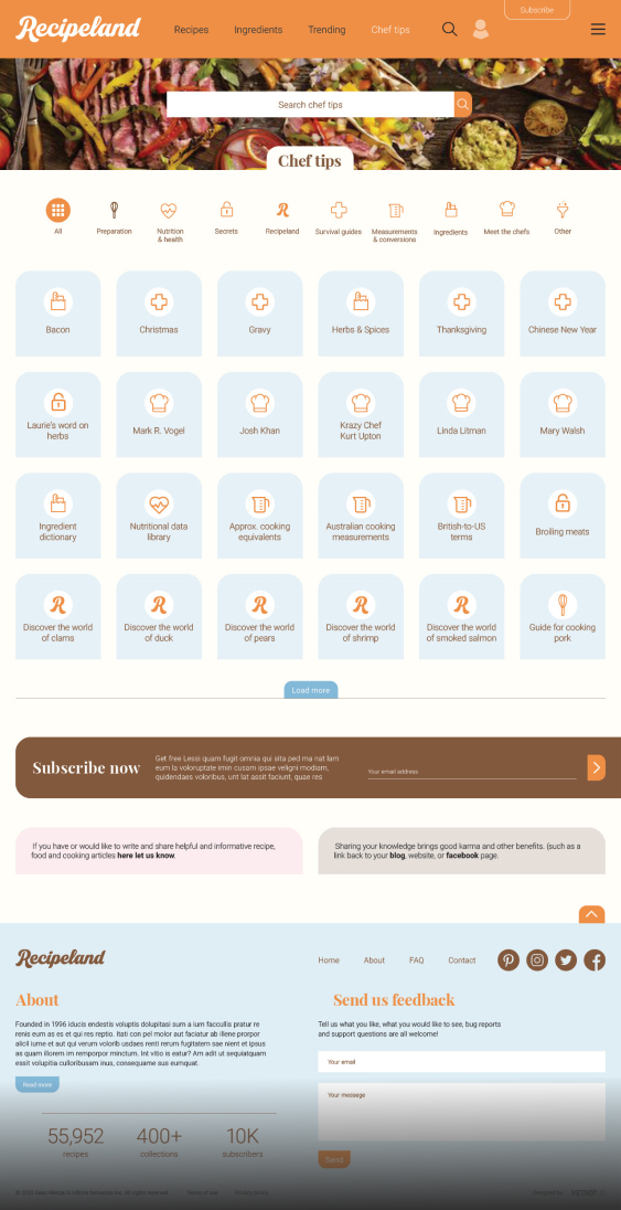 Recipeland - Website designed by Filip Jansky