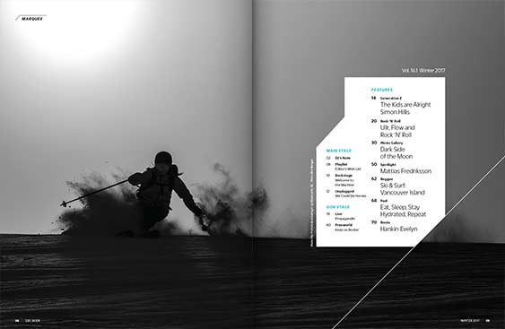 SBC Skier 16.1 magazine editorial design by Filip Jansky