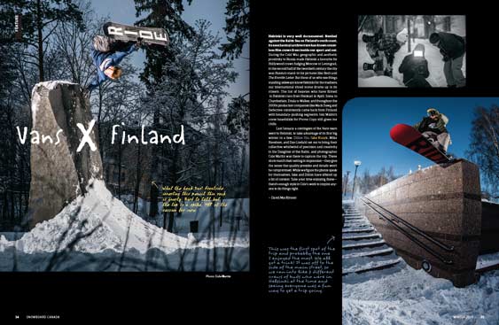 Snowboard Canada 24.1 magazine editorial design by Filip Jansky