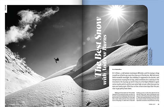 Snowboard Canada 24.2 magazine editorial design by Filip Jansky