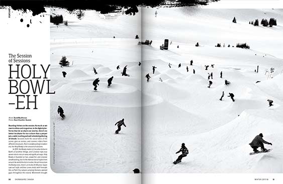Snowboard Canada 25.1 magazine editorial design by Filip Jansky