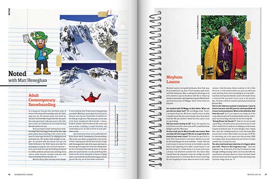 Snowboard Canada 25.1 magazine editorial design by Filip Jansky
